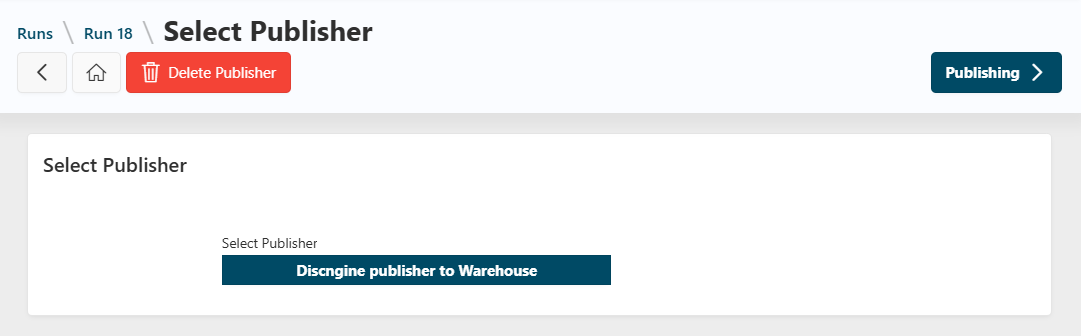 Select publisher page